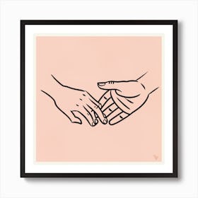 Hands Pinky Promise Line Art Print Painting Art Print