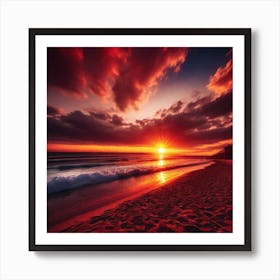 Sunset On The Beach 211 Art Print