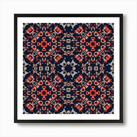 Beautiful knitted embroidery. Geometric ethnic oriental pattern traditional 7 Art Print