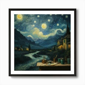 Starry Night painting Art Print