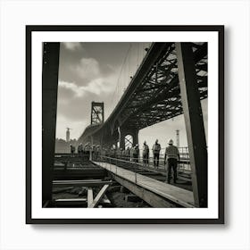 San Francisco Bay Bridge Construction 1 Art Print