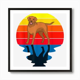 Sunset Dog Chocolate Lab Labrador Art Print