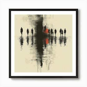 Group Of People Walking In Water - abstract art, abstract painting  city wall art, colorful wall art, home decor, minimal art, modern wall art, wall art, wall decoration, wall print colourful wall art, decor wall art, digital art, digital art download, interior wall art, downloadable art, eclectic wall, fantasy wall art, home decoration, home decor wall, printable art, printable wall art, wall art prints, artistic expression, contemporary, modern art print, Art Print