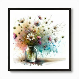 Flowers In A Jar Art Print