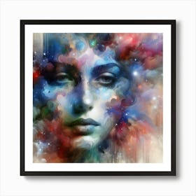 Abstract Of A Woman'S Face 4 Art Print