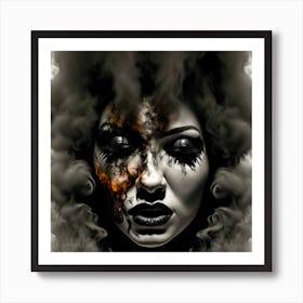 Your Inner Demons Showing Up - Abstract Black White Photo Style Art Print