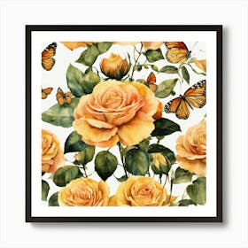 Produce High Fidelity 12k Hd Butterfly On Yellow R Art Print