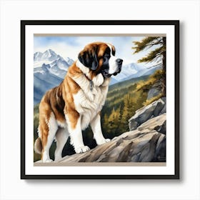 St Bernard 66 Art Print