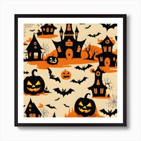 Halloween Pattern Art Print