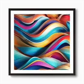 Wavy Paper Art Art Print