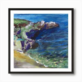 By The Sea - square blue seascape Anton Maliar impressionism Art Print