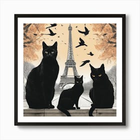 Cats In Paris 1 Art Print