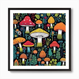 Ronin 404 Colorful Mushroom Patterns 2d200c7f C70a 4c98 9cbd 4442238f773d Art Print