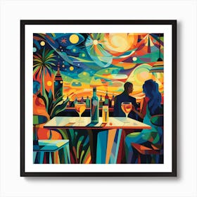 Night At The Bar Art Print