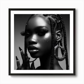 Black Girl With Braids Art Print