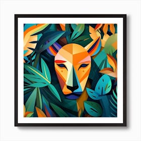 Lion In The Jungle 2 Art Print