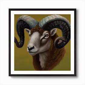 Dorset Horn Ram Art Print