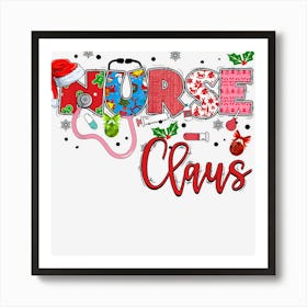 Santa Icu Elf Er Nurse Claus Squad Hat Christmas Art Print