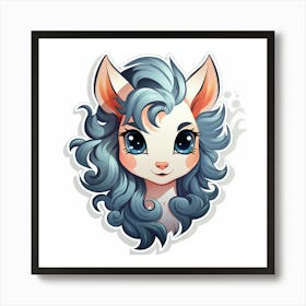 Fox Head Sticker Art Print