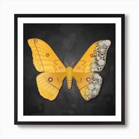 Mechanical Butterfly The Nudaurelia Dione On A Black Background Art Print