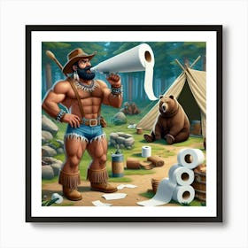 Brawny and the Bear Art Print