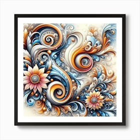 Abstract Floral Painting 13 Art Print