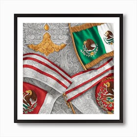 Mexican Coloring Flags Miki Asai Macro Photography Close Up Hyper Detailed Trending On Artstatio (4) Art Print