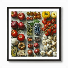 Vegetables In Jars Tile Art Print