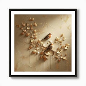 Birds On A Branch 4 Art Print