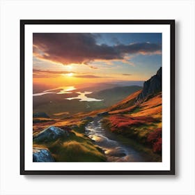 Sunset In Scotland 2 Art Print