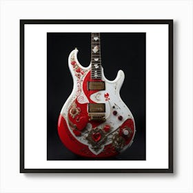 Heartstrings Monarchy Queen Of Hearts Guitar Elegance (7) Art Print