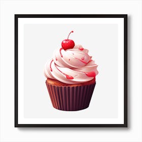 Cupcake With Cherry 24 Art Print