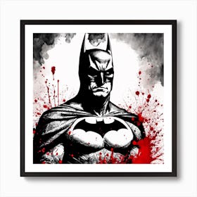 Batman Portrait Ink Painting (28) Art Print