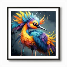 Fantasy Crane, Colorful Bird #1 Art Print