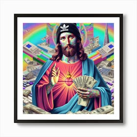 Jesus With Money 1 Art Print