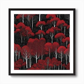 Red Forest 5 Art Print