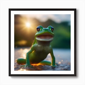 Frog 3d art Art Print