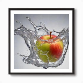 Apple Splashing Water Art Print