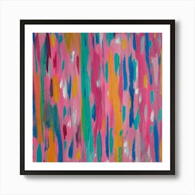 Pink Brushstrokes Abstract Art Print