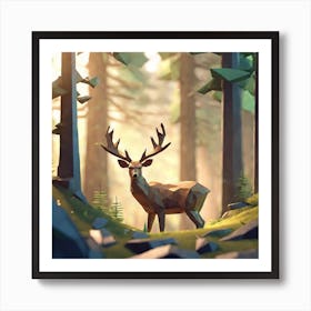 Deer In The Forest 78 Art Print