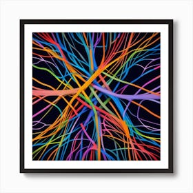 Abstract Colorful Wires 8 Art Print