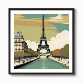 Vintage Paris Eiffel Tower 1 Art Print