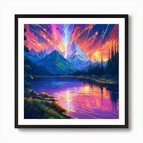 Lightning In The Sky Art Print