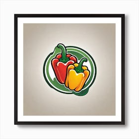 Two Peppers In A Circle Art Print