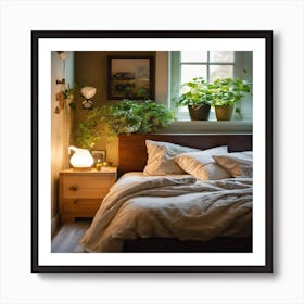 Bedroom With Plants Art Print