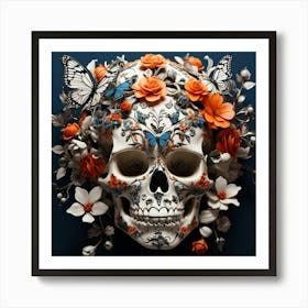 Day Of The Dead Skull paintings art print 1 Art Print