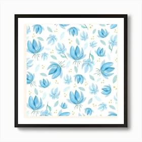 Blue Flowers 1 Art Print