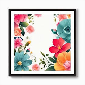 Floral Frame Art Print