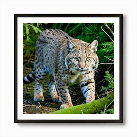 Bobcat Feline Wildcat Predator Carnivore Mammal Fur Spotted Agile Solitary Stealthy Prowl (1) Art Print