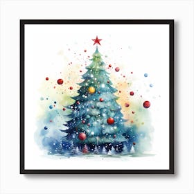 Vintage Vibes: Teal Tannenbaum Art Print